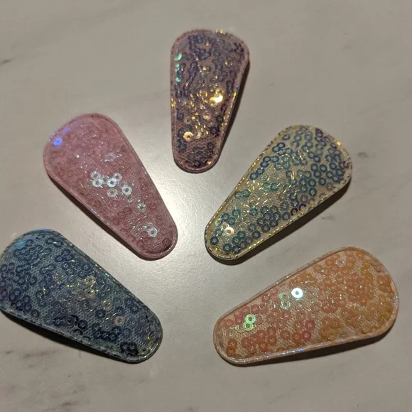 Sequin Hair Clips Set of 5! - Picture 1 of 1
